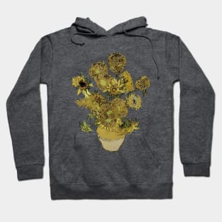 Van Gogh Sunflowers Grunged Hoodie